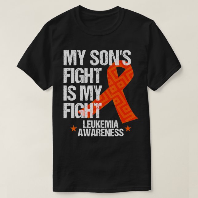 Leukaemia Awareness Son Fight Orange Ribbon Gift   T-Shirt (Design Front)