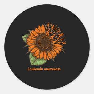 Leukaemia Awareness Sunflower Gift Warrior Survivo Classic Round Sticker