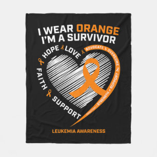 Leukaemia Awareness Survivor Men Women Kids Leuke Fleece Blanket