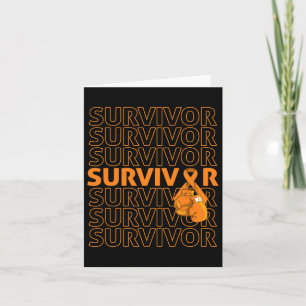 Leukaemia Awareness Survivor Orange Ribbon Boxing Card