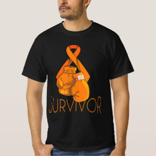 Leukaemia Awareness Survivor Orange Ribbon Boxing T-Shirt