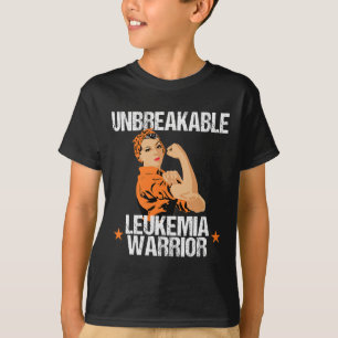 Leukaemia Awareness  Unbreakable Warrior Orange Ri T-Shirt