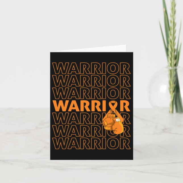 Leukaemia Awareness Warrior Orange Ribbon Boxing G Card (Front)