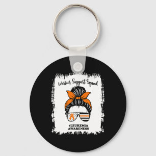 Leukaemia Awareness Warrior Support Squad Messy Bu Keychain