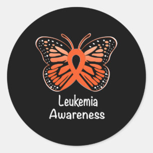 Leukaemia Awareness Warrior Support Survivor Orang Classic Round Sticker
