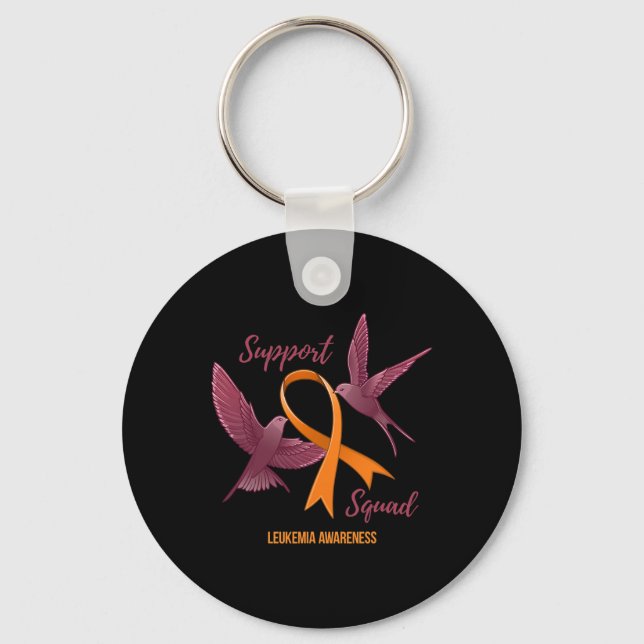 Leukaemia Awareness Warrior Survivor Support Squad Keychain (Front)