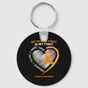 Leukaemia Awareness  Wife Husband  Men's Leukaemia Keychain