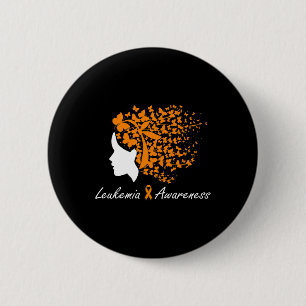 Leukaemia Awareness - Women Butterflies Hair Purpl 2 Inch Round Button