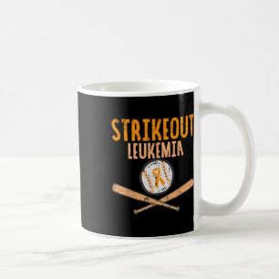 Leukaemia Baseball Orange Ribbon Cancer Awareness Coffee Mug