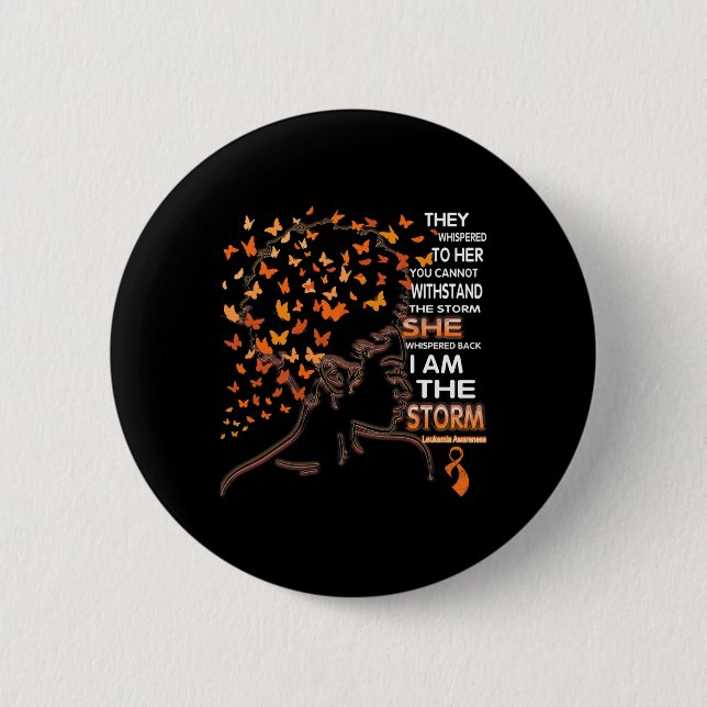 Leukaemia Black Women Awareness  2 Inch Round Button (Front)