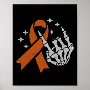 Leukaemia Blood Cancer Awareness Orange Ribbon (2  Poster