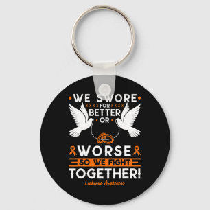 Leukaemia Blood Cancer Awareness Spouse Husnd Wife Keychain