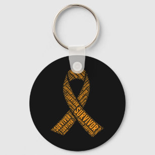 Leukaemia Blood Cancer Survivor Word Art Keychain