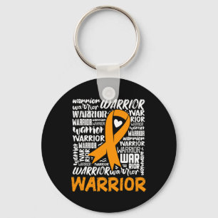 Leukaemia Blood Cancer Warrior Orange Ribbon Aware Keychain