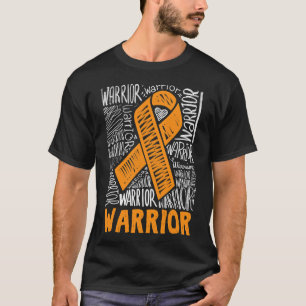 Leukaemia Blood Cancer Warrior Orange Ribbon Aware T-Shirt