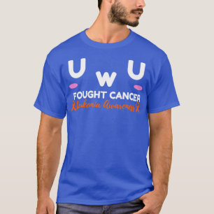Leukaemia Cancer Awareness I Fought Cancer UwU Gif T-Shirt