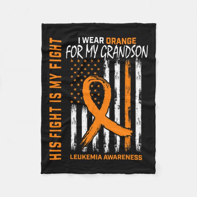 Leukaemia Cancer Awareness Products American Flag  Fleece Blanket (Front)