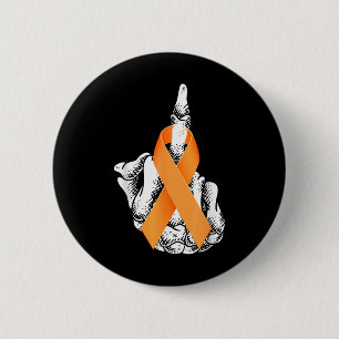 Leukaemia Cancer Middle Finger Leukaemia Awareness 2 Inch Round Button