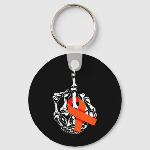 Leukaemia Cancer Middle Finger Leukaemia Cancer Aw Keychain
