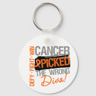 Leukaemia Cancer Picked The Wrong Diva Keychain