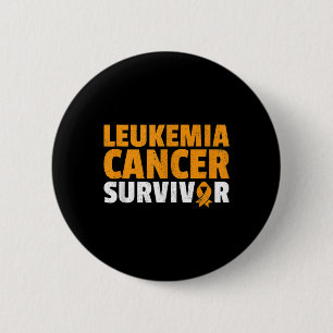 Leukaemia Cancer Survivor Orange Ribbon Awareness  2 Inch Round Button