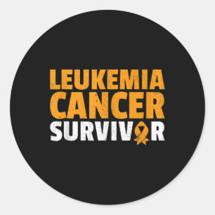 Leukaemia Cancer Survivor Orange Ribbon Awareness Classic Round Sticker