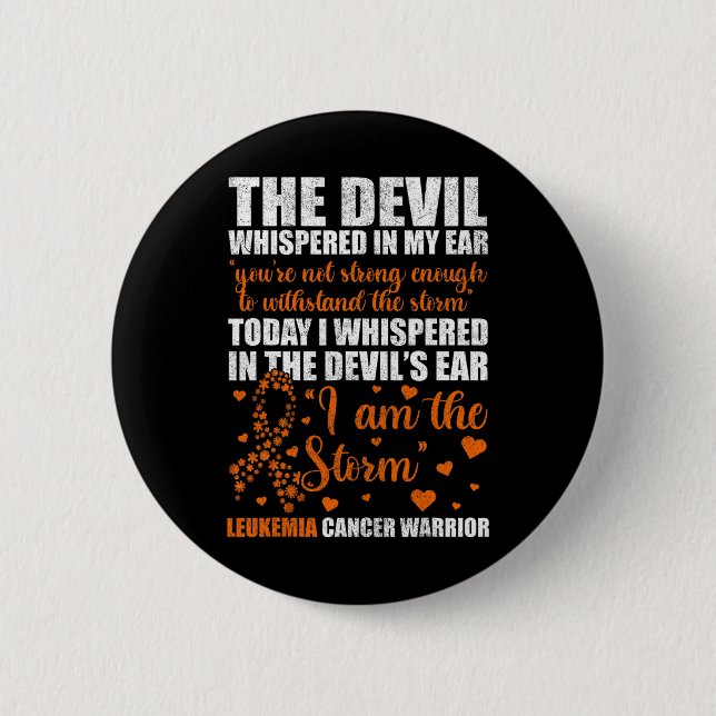 Leukaemia Cancer Warrior  2 Inch Round Button (Front)