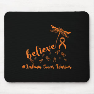 Leukaemia Cancer Warrior Dragonfly Believe Hope  Mouse Pad