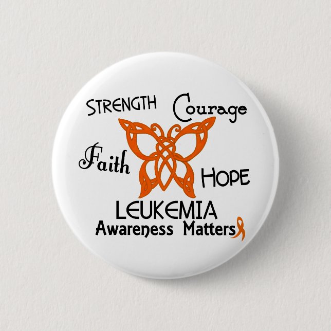 Leukaemia Celtic Butterfly 3 2 Inch Round Button (Front)