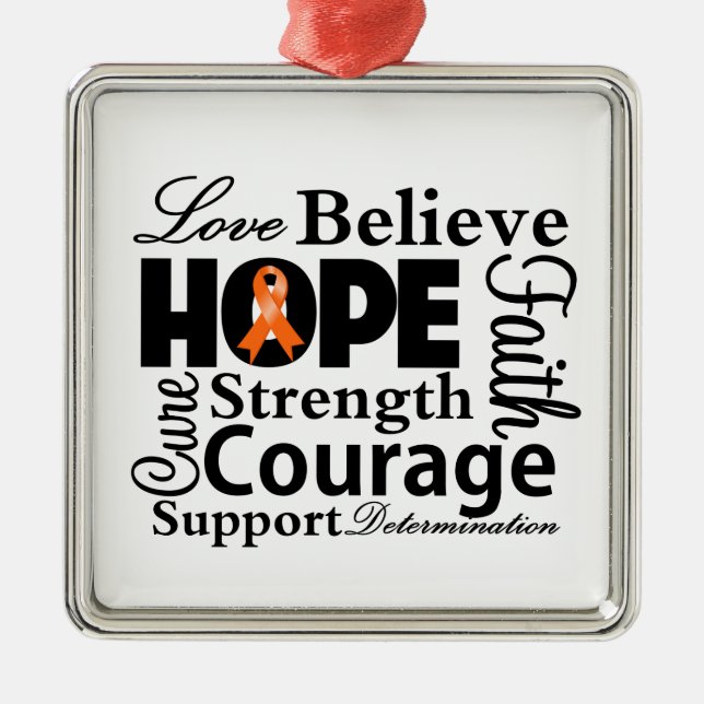 Leukaemia Collage of Hope Metal Ornament (Front)