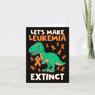 Leukaemia Dinosaur Orange Ribbon Hematologist Rept Card