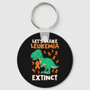 Leukaemia Dinosaur Orange Ribbon Hematologist Rept Keychain