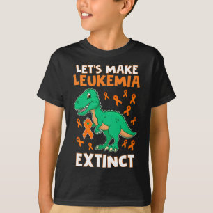 Leukaemia Dinosaur Orange Ribbon Hematologist Rept T-Shirt