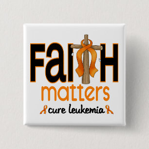 Leukaemia Faith Matters Cross 1 2 Inch Square Button