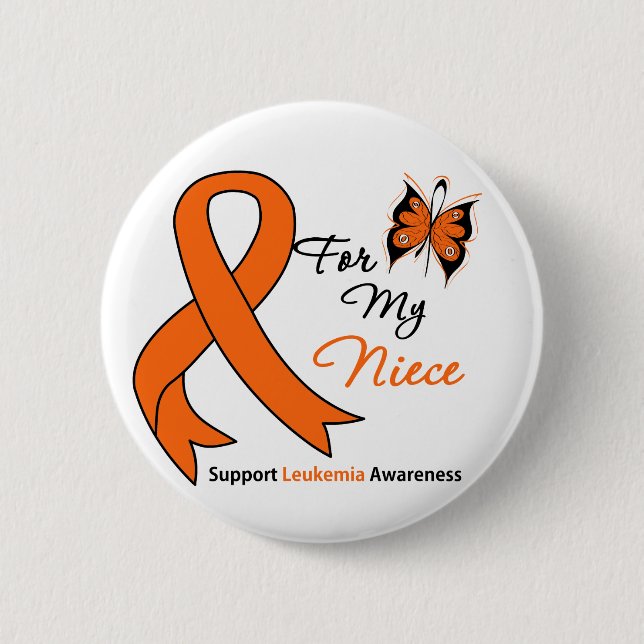 Leukaemia - For My Niece 2 Inch Round Button (Front)