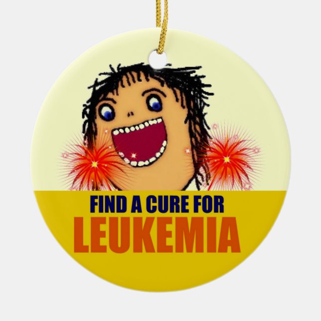 Leukaemia Guardian Angel Ceramic Ornament (Front)