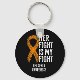 Leukaemia Her Fight Is My Fight Leukaemia Awarenes Keychain
