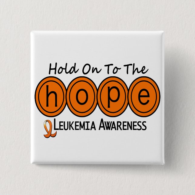 Leukaemia HOPE 6 2 Inch Square Button (Front)
