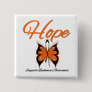 Leukaemia Hope Butterfly Ribbon 2 Inch Square Button