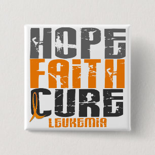 Leukaemia HOPE FAITH CURE 2 Inch Square Button