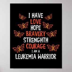 Leukaemia I Hope Bravery Leukaemia Awareness Orang Poster