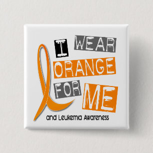 Leukaemia I Wear Orange For ME 37 2 Inch Square Button