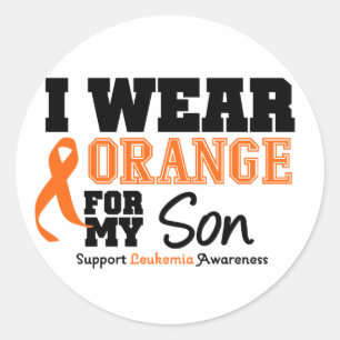 Leukaemia I Wear Orange For My Son Classic Round Sticker