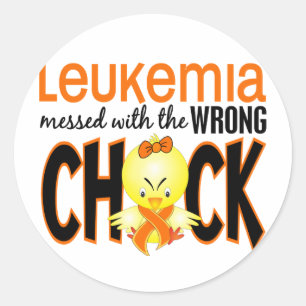 Leukaemia Messed With The Wrong Chick Classic Round Sticker