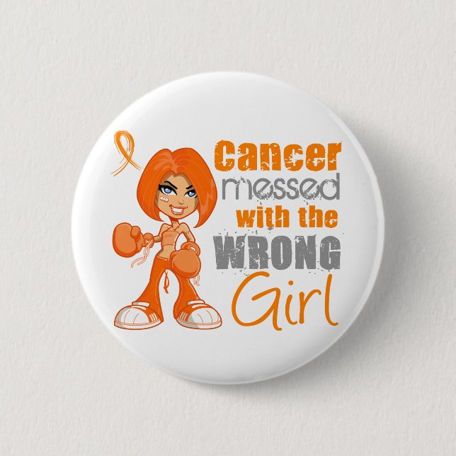 Leukaemia Messed With Wrong Girl.png 2 Inch Round Button (Front)