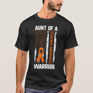 Leukaemia Niece Nephew  Aunt Of A Warrior Usa Flag T-Shirt