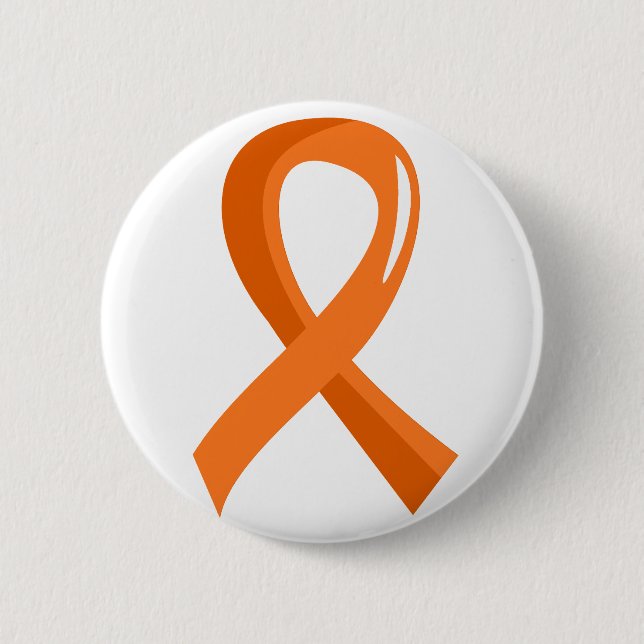 Leukaemia Orange Ribbon 3 2 Inch Round Button (Front)