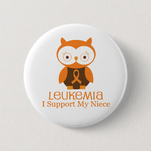 Leukaemia Orange Ribbon Button Niece
