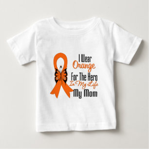 Leukaemia Orange Ribbon Hero My Mom Baby T-Shirt