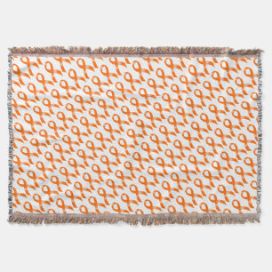 Leukaemia Orange Ribbon Throw Blanket
